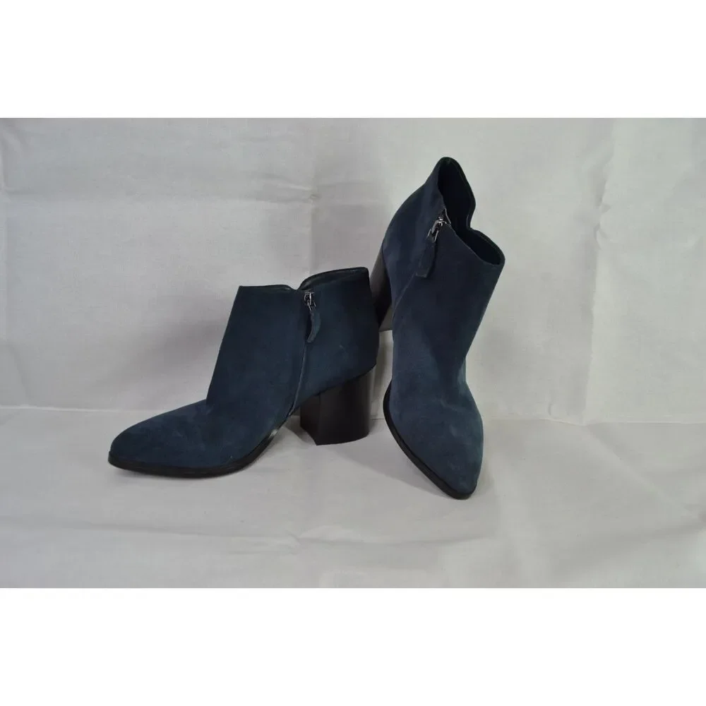 Marc Fisher Women's 8.5 Vandra Blue Suede Pointy Toe Booties